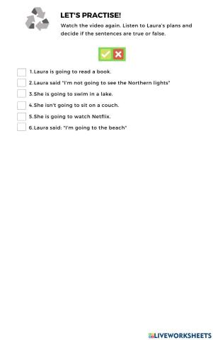 Plans for my holidays