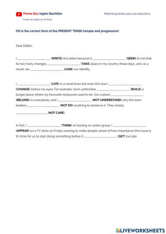 1ºBachiller-Presente Simple y Continuo.ejercicio.3