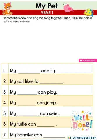 CEFR YEAR 1-  My Pet