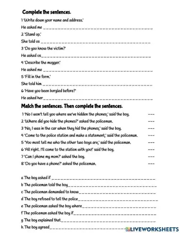 Reporting questions and commands
