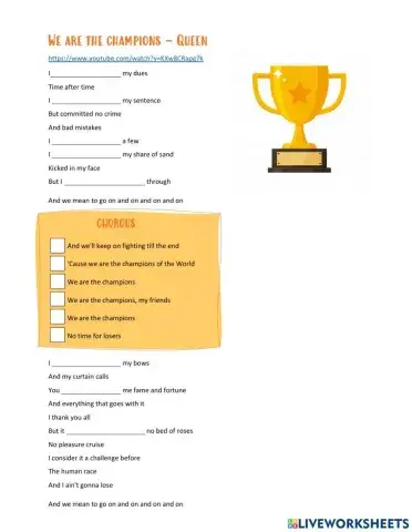 We are the Champions - Present perfect