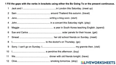 Present Continuous - to be going to