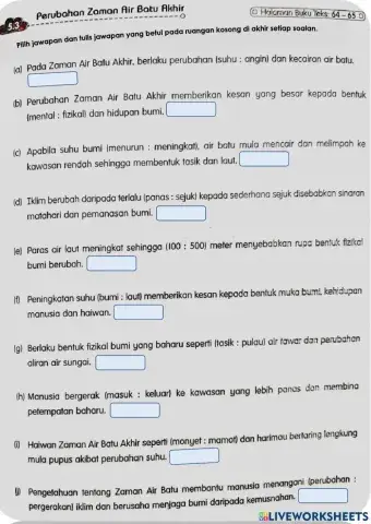 Perubahan Zaman Air Batu Akhir