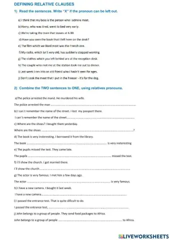 Defining relative clauses