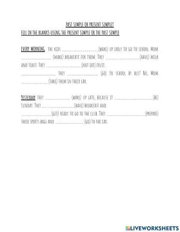 Past Simple vs Present Simple