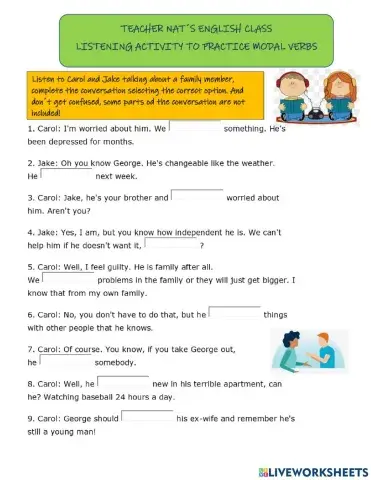 Modal Verbs listening Activity