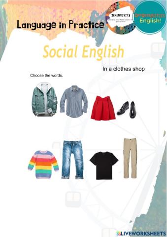 Practical english, in a clothes shop homework, elementary