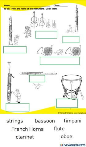 Peter and the Wolf : Instruments