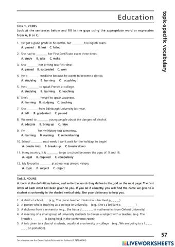 Vocabulary education