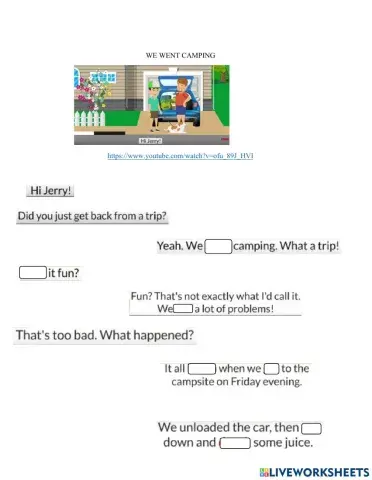 Past simple camping trip