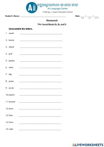 Sound Blends GR, BR, and FR