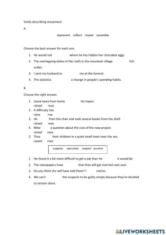 Verbs describing movement or sight 1