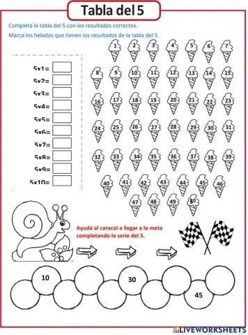 Sumando armamos la tabla del 5