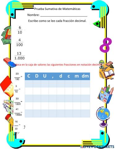 Fracciones decimales