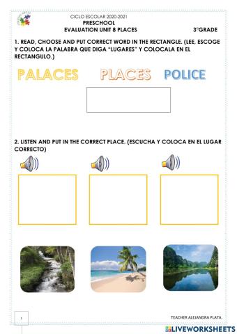 EVALUATION 3° PLACES