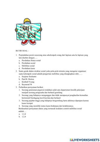 Post tes pengertian, bentuk-bentuk mobilitas sosial