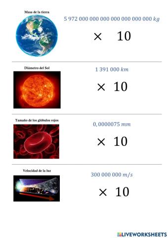 Ejercicios notación científica.