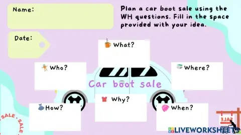 Plan your car boot sale!