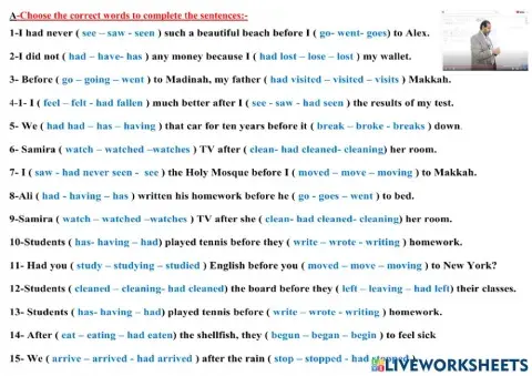 Past Perfect Tense- Positive & Negative