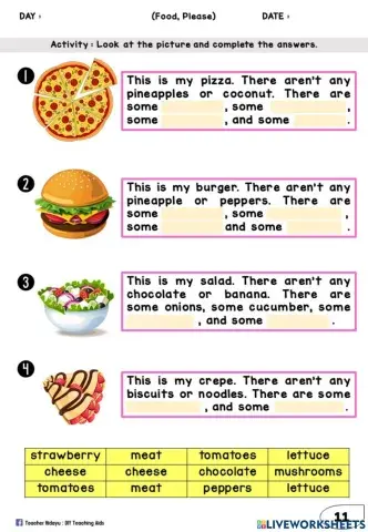 Food, Please (Choose and Fill)