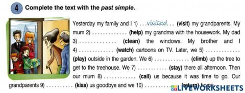 Simple past regular verb nru4