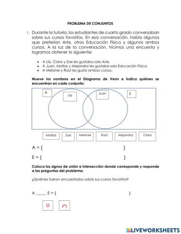 Problemas con conjuntos