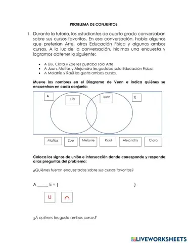 Problemas con conjuntos