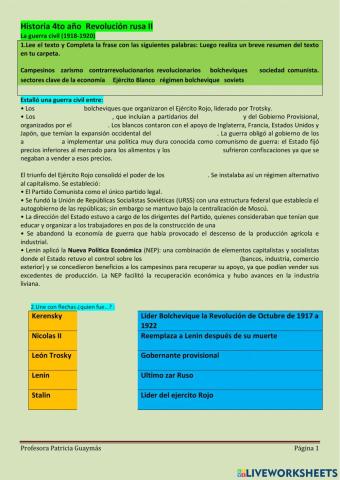 Revolución Rusa  Repaso