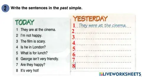 Was were past simple nr2 2