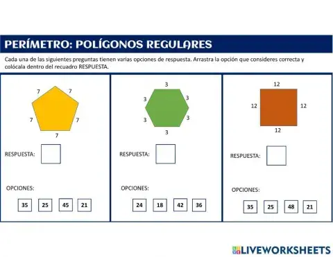 Perímetro: Polígonos regulares