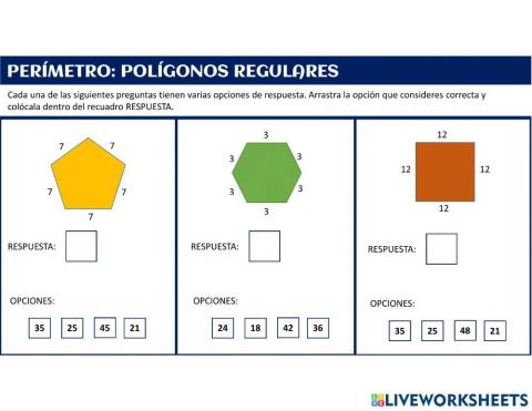 Perímetro: Polígonos regulares