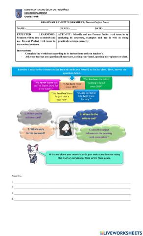Present Perfect Practice