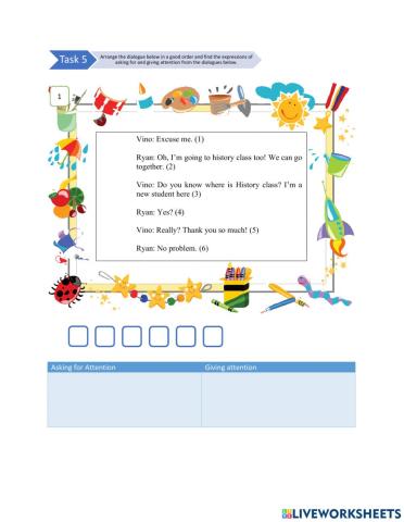 Unit 1 (At School) - Task 5