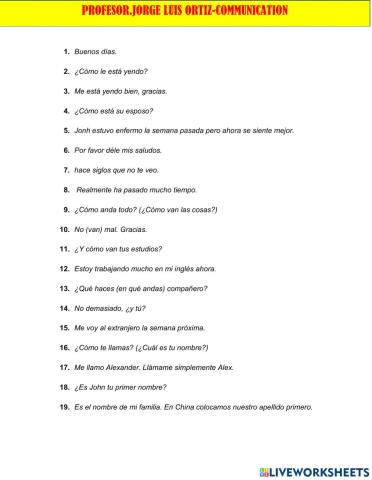 Communication 1 speaking