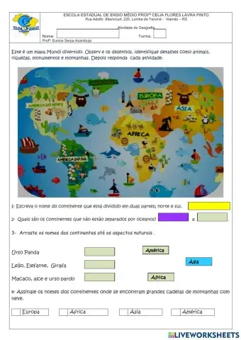 Atividades Continentes
