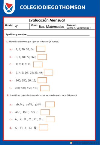 Examen junio 4to RM - 2
