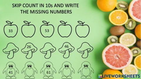 Skip counting in 10s