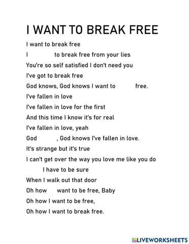 I WANT TO BREAK FREE-Queen
