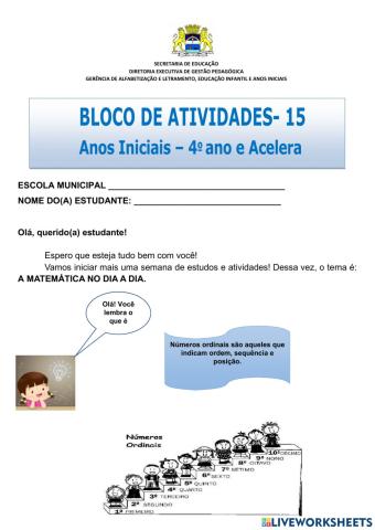 Matemática no dia dia