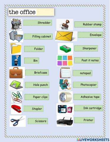 Objects in the office