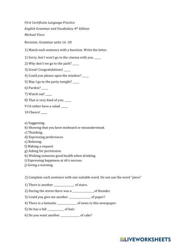 First Certificate Language Practice