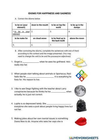 Idioms for happiness and sadness