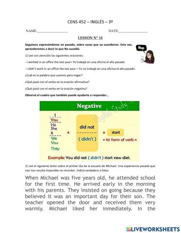 Past Simple - Negative