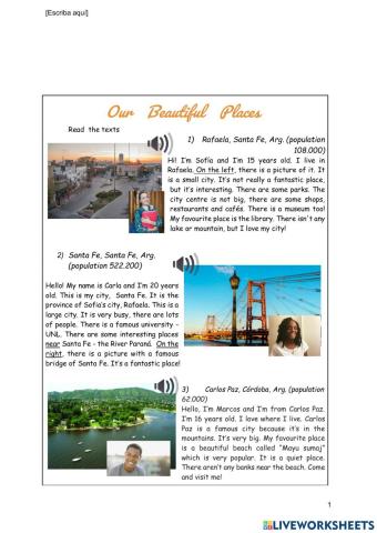 Reading comprehension- Cities