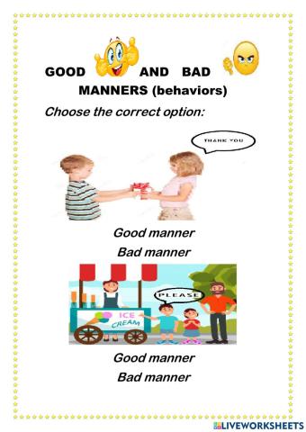 Good and Bad manners