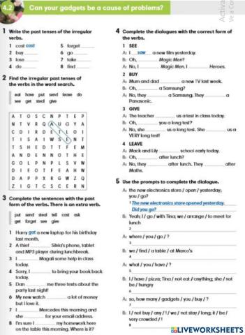 Past irregular verbs