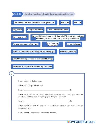 Unit 1 (At School) - Task 12