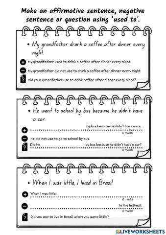 Past habits - used to & would