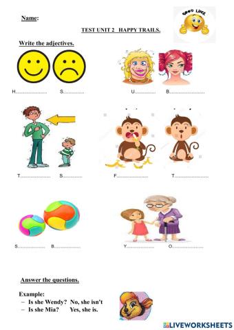 Test unit 2 Happy trails