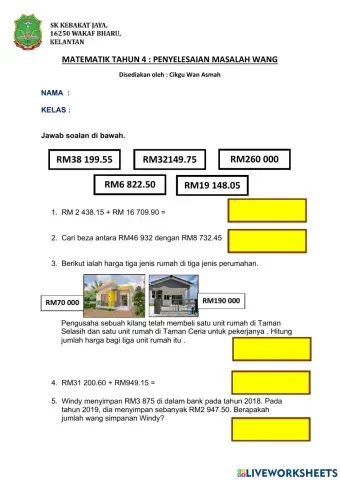 Penyelesaian Masalah Wang